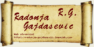 Radonja Gajdašević vizit kartica